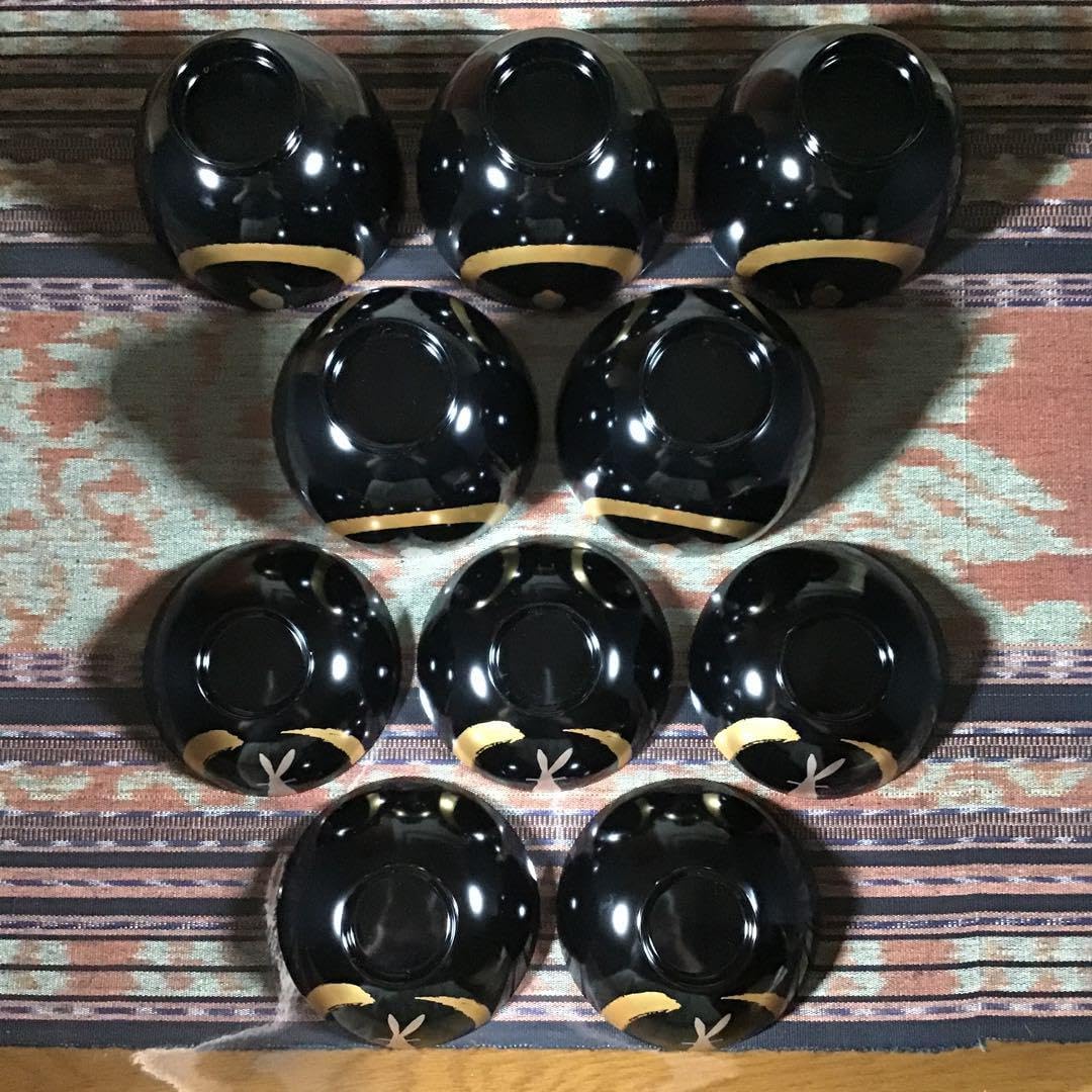 楽しいうー特価』 eyes (会津塗) 『木合 月うさぎ』 蓋付 お椀 5客 2025