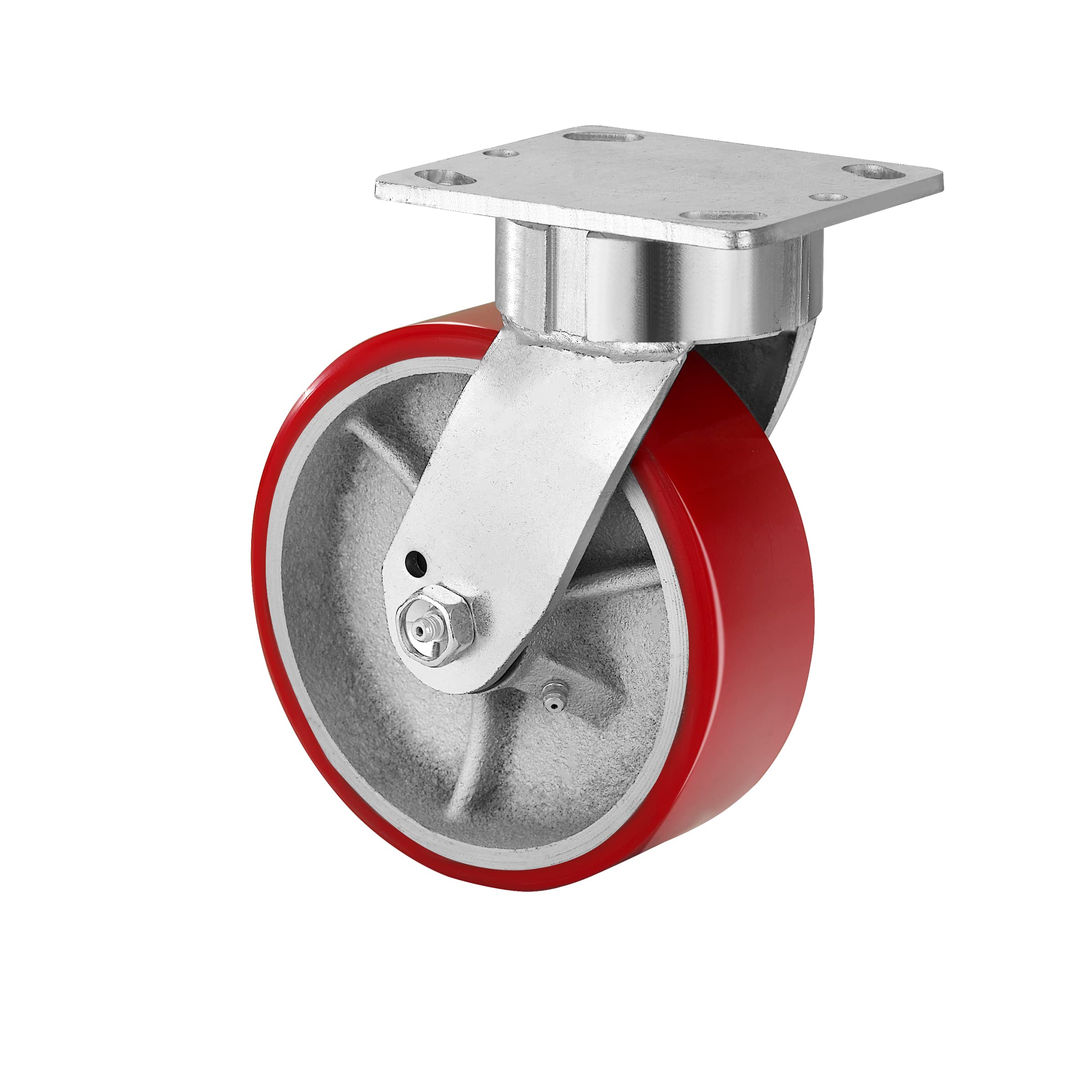 HANDSAMMU 6"x2" Super Heavy Duty Casters,Kingpinless Polyurethane Casters Wheel,Capacity up to 2200 Lb. Use for Platform Truck, U-Boat Cart,