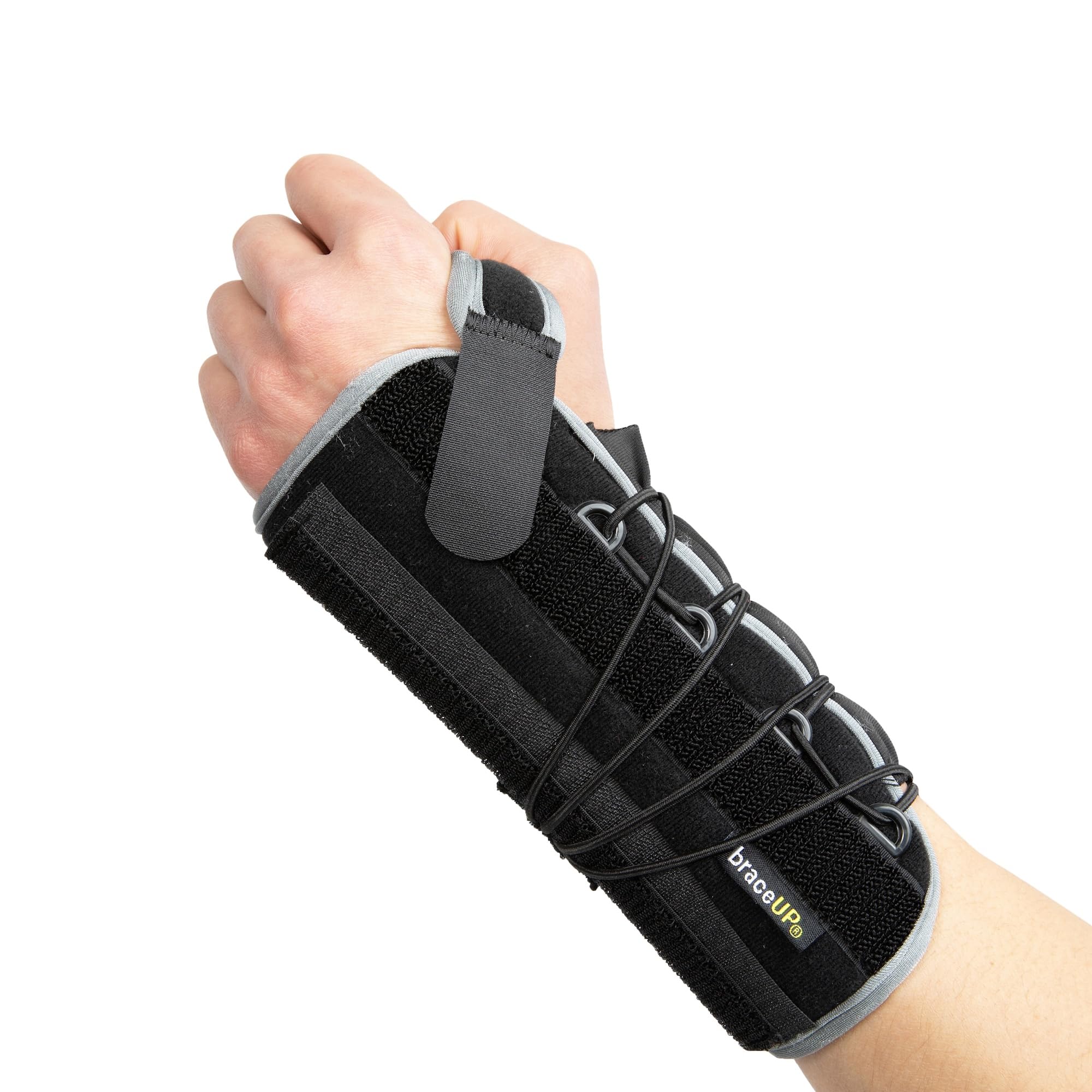 BraceUP Quick Wrap Wrist Brace for Carpal Tunnel Tendonitis and Arthritis Hand and Wrist Support Splint Left Hand