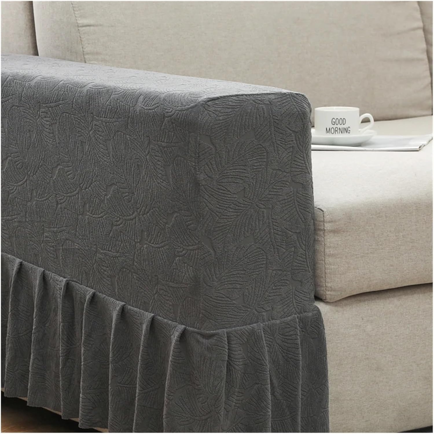 Couch Arm Covers 1-Piece Jacquard Armrest Slipcover Stretch Chair Covers Armchair Sofa, Furniture Protector for Living(Color 10)