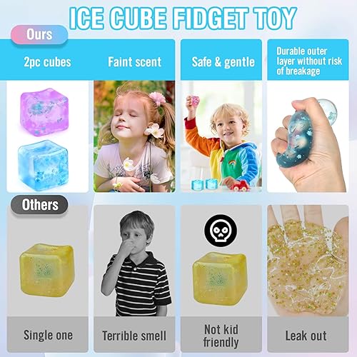 Miniatura 16 de Juguete para ansiedad para todas las edades: paquete de 2 juguetes sensoriales suaves para aliviar el estrés para niños, adolescentes y adultos