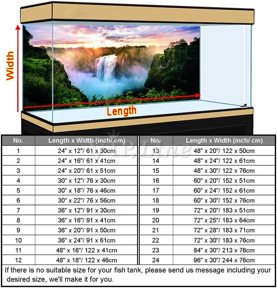 Waterfall Aquarium Background Poster HD Fish Tank Decorations Landscape (84" x 30"/ 213 x 76cm)