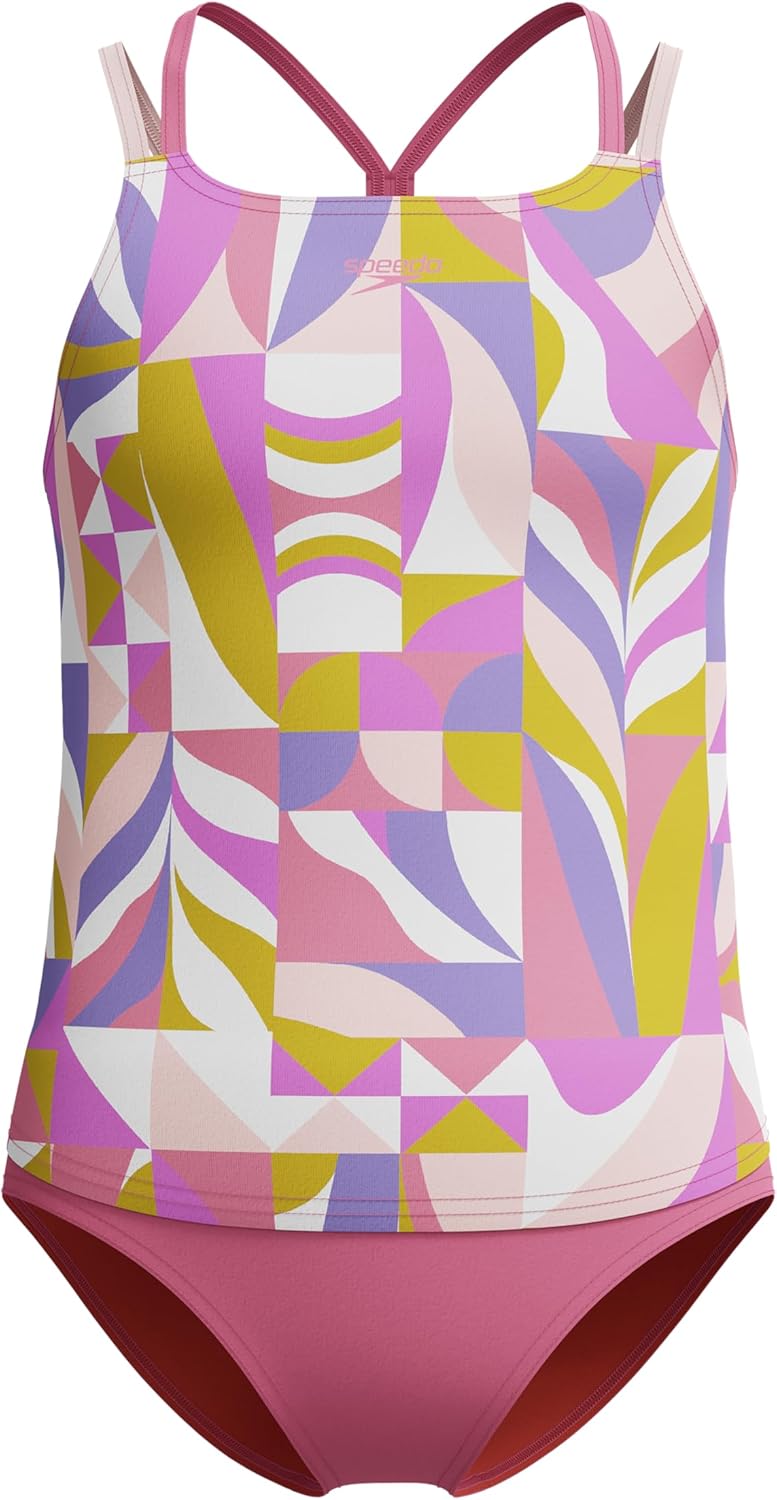 Speedo girls Swimsuit Two Piece Tankini Thin Strap