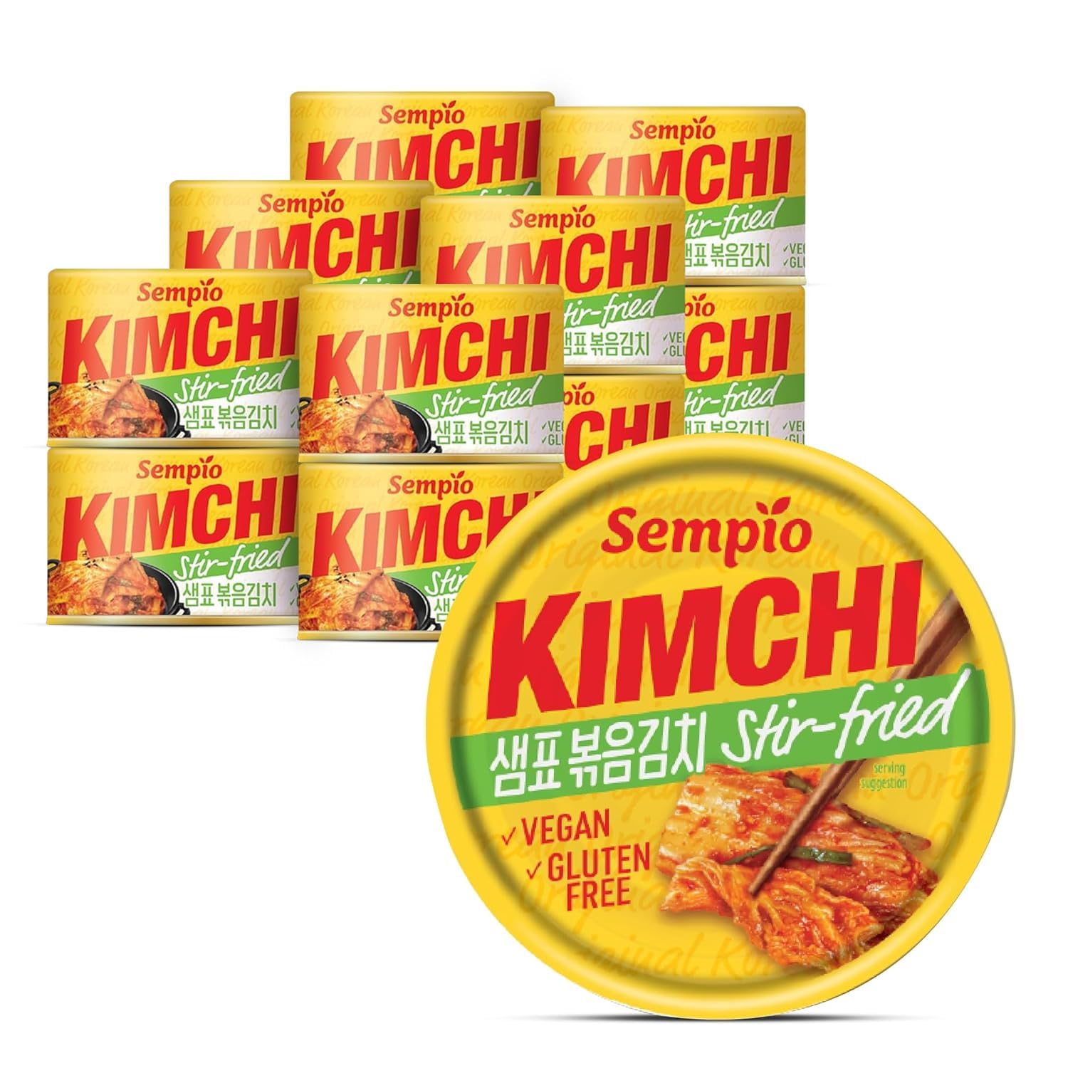 Sempio Kimchi Coréen Sauté en Conserve 160 g Lot de 12 | Kimchi coréen sauté prêt à déguster et longue conservation. Délicieux avec riz, nouilles et grillades.