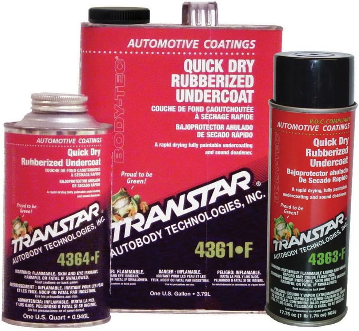 TRANSTAR Autobody Products 4364-F - Quick Dry Rubberized Undercoat - 1 Quart Can - Black