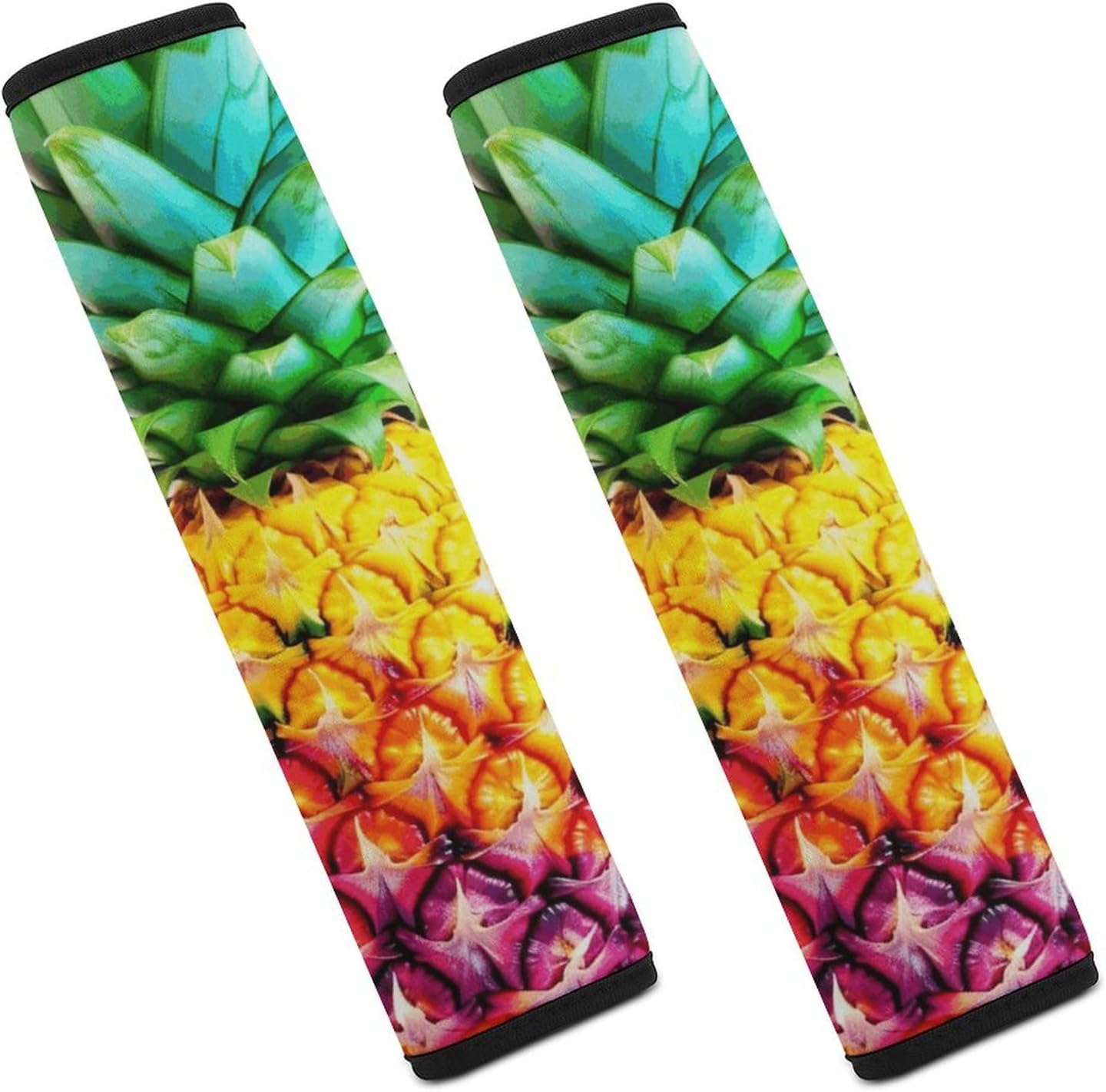 2 PCS Super Soft Car Seat Belt Pad, Cute Colorful Fruit Pineapple Printed Waterproof Sweat-Absorbing Seat Belt Covers Backpack Shoulder Pad for All Car Seats Baby Strollers