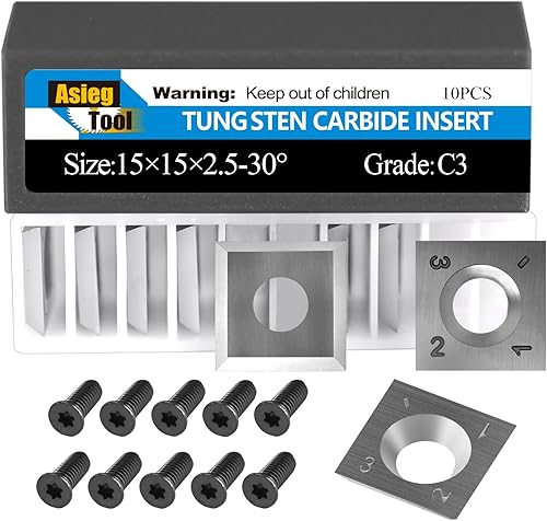 Cortador de repuesto de carburo de tungsteno recto cuadrado estándar de 0.591 in x 0.591 x 0.098 in para carpintería cabeza de cepilladora