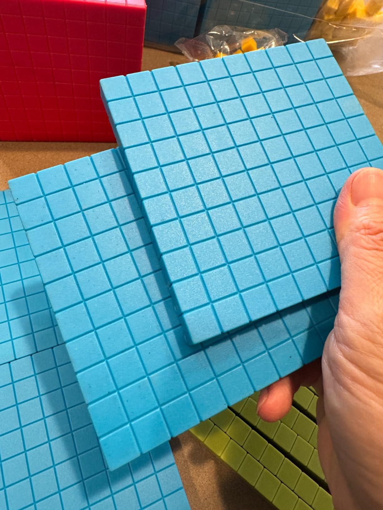 Wettarn 242 Pcs Base Ten Blocks Plastic Math Manipulatives Place Value ...