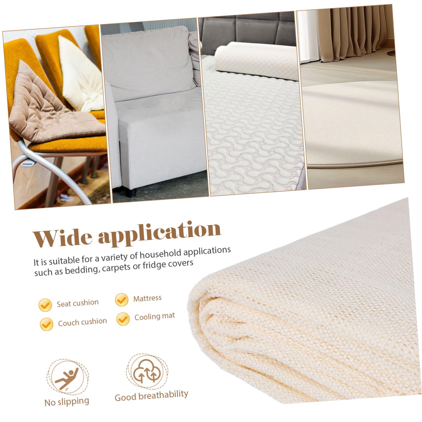 Tapis Antidérapant 200x300 Cm en PVC Blanc pour Sol