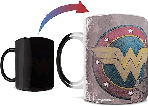 Miniatura 9 de Morphing Mugs DC Comics  Wonder Woman  Warrior Beyond Measure  Personalizada  Una taza de cerámica sensible al calor que cambia de color  Imagen