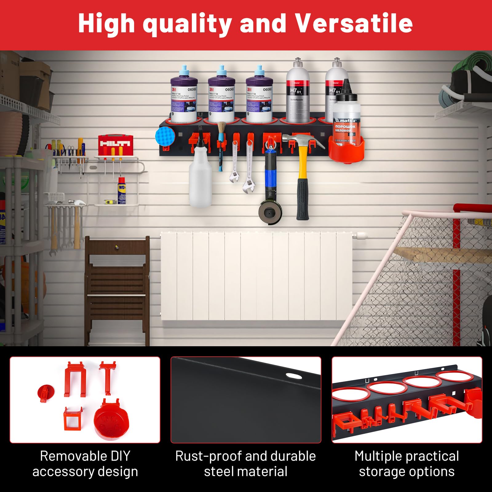 Dosenhalter für Sprühflaschen 2 Stück, Wandhalterung Metall Spraydosenhalter, Spray Bottle Storage Rack Werkstatt Zubehör, Werkstatteinrichtung Spraydosen Regal für Garage Geschäft und Zuhause