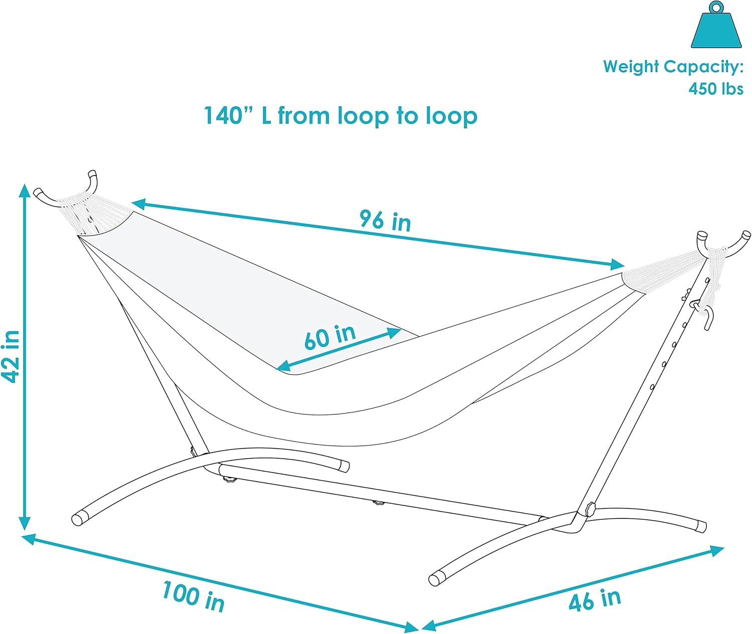 Sunnydaze Extra Large Brazilian Hammock with Stand and Carrying Bag - 400-Pound Capacity - Black Stand - Sea Grass : Patio, Lawn & Garden