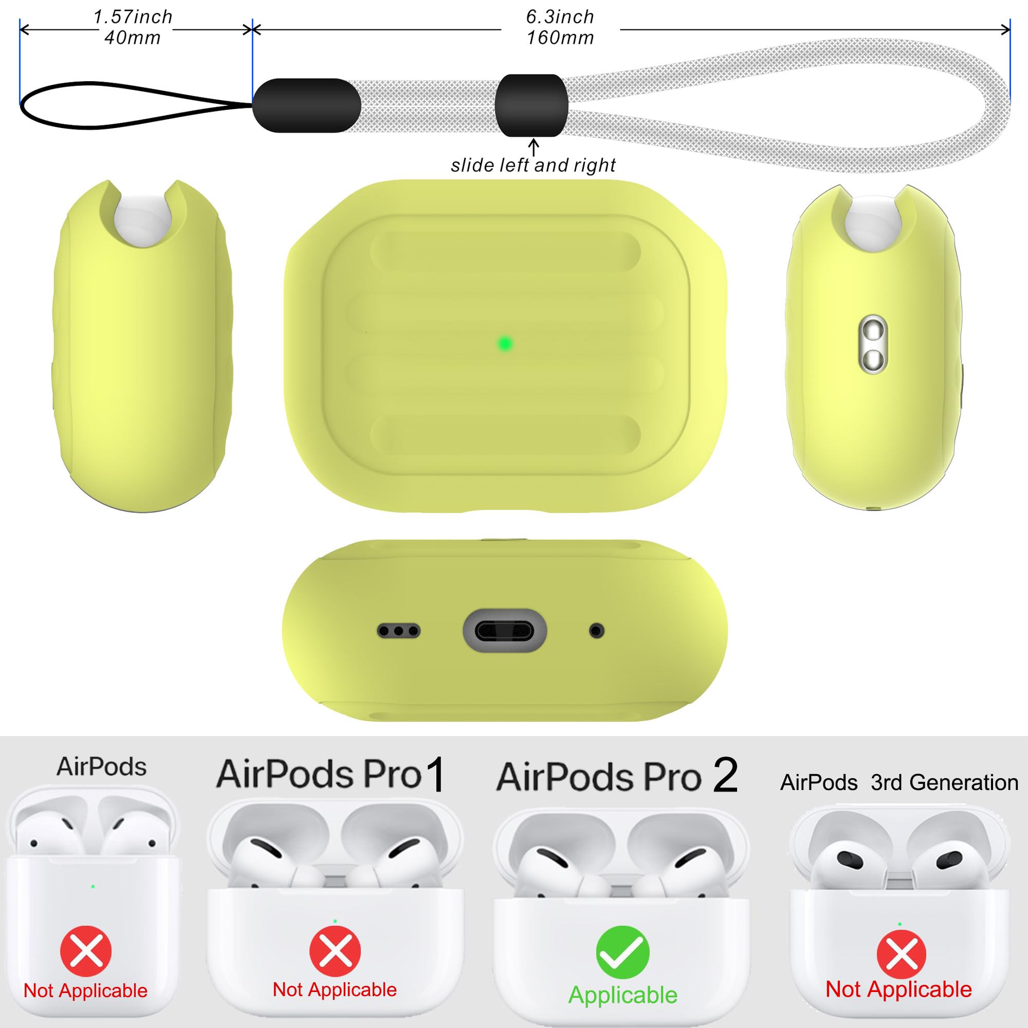 Amazon | 紛失防止ケース Airpods Pro 2対応 ワイヤレス充電 LED可視