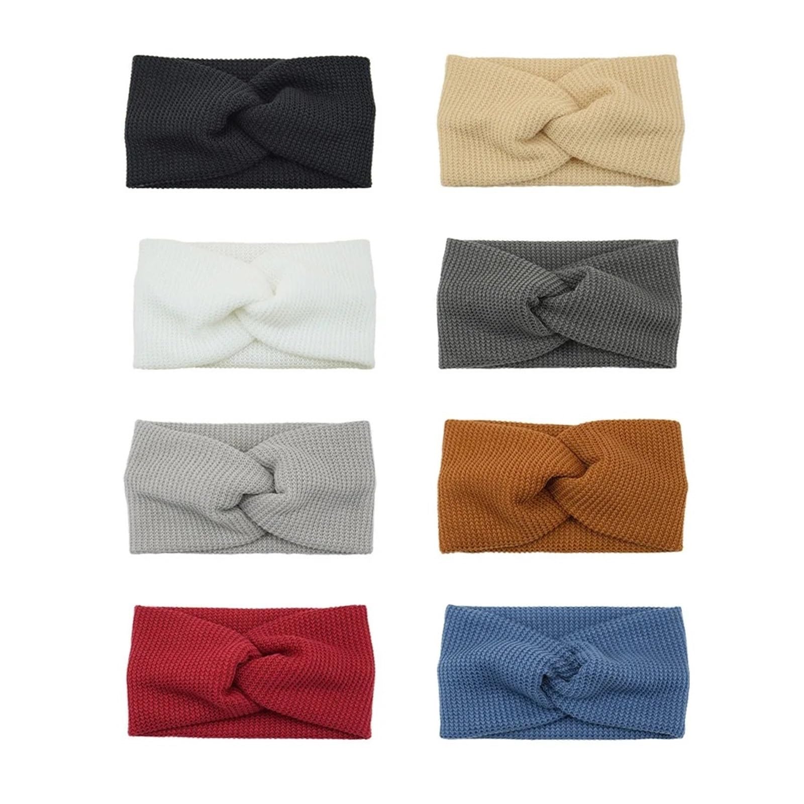 Stirnband 3PCS Winter Breite Stricken Kreuz Stirnband for Frauen Mode Einfarbig Elastische Yoga Turban Verband Bandanas Haarbänder Winter Stirnband(Pink)