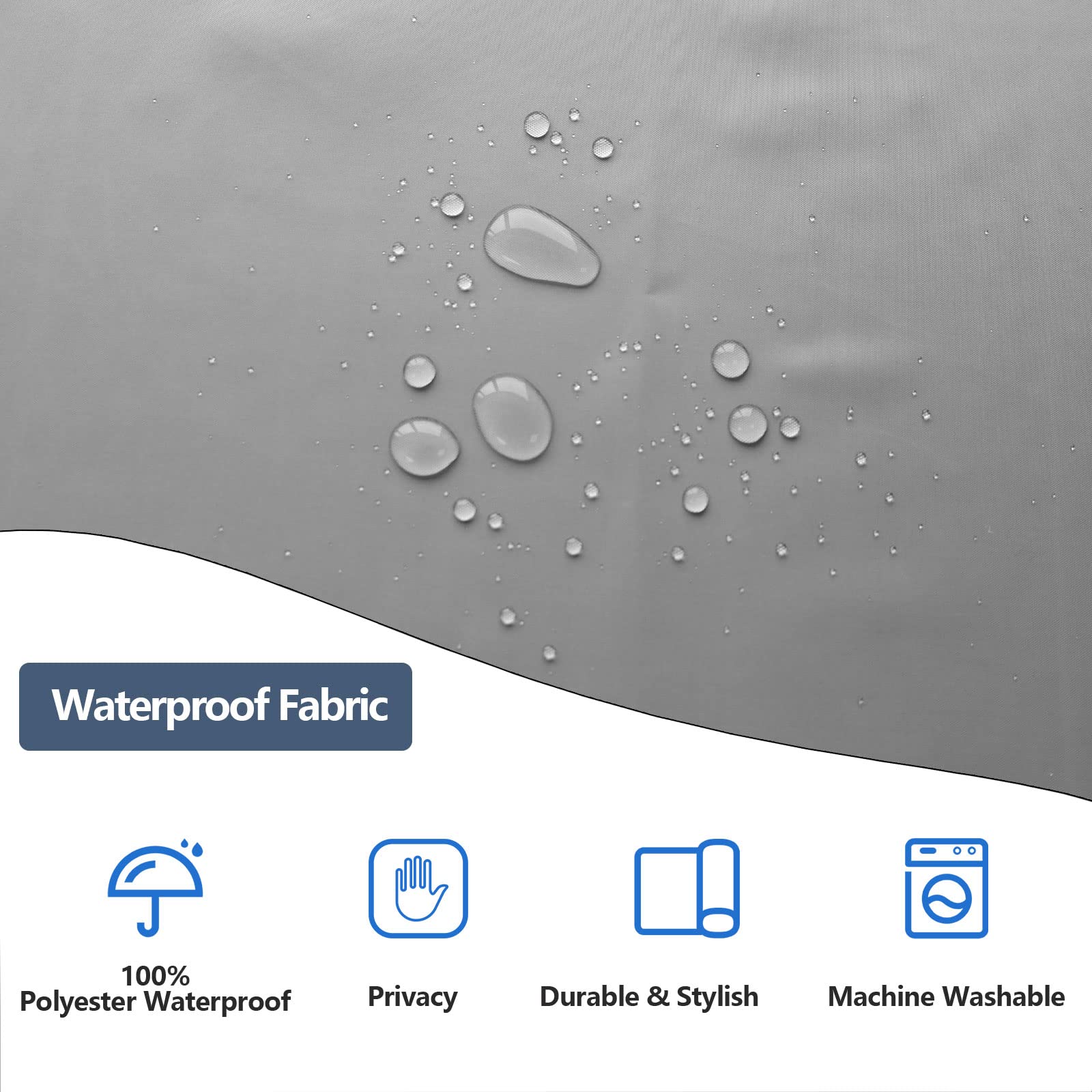 YISURE Cortina De Baño Extra Larga Con 240cm De Caída, Cortina De Ducha Transparente Para Baño, Cortina De Ducha De Plástico PEVA Con Ganchos De Plástico 200x240cm