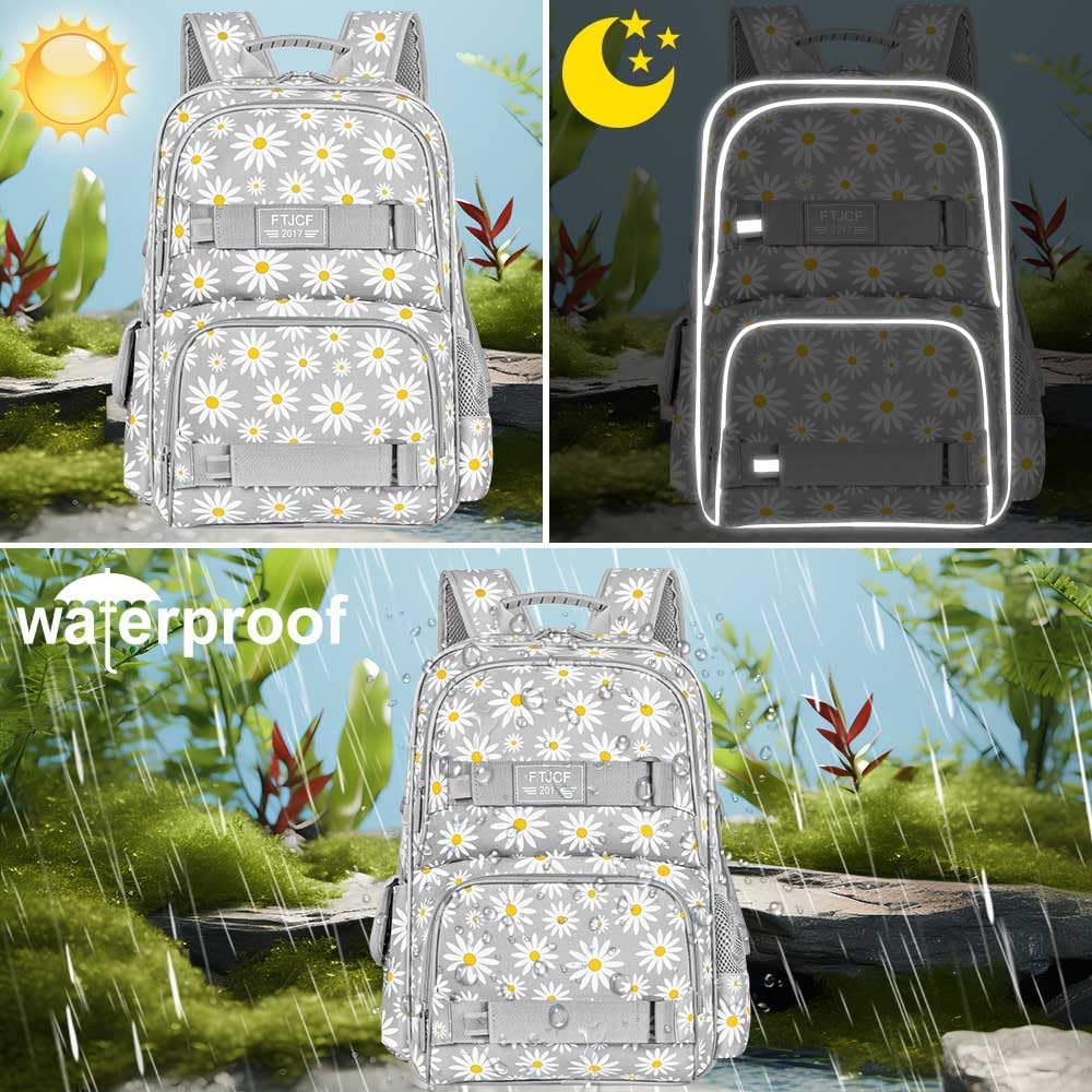 3PCS Girls Backpack, Water Resistant Womens School Bag With Lunch Box, 17 Inch Bookbag Set for College Teenagers.