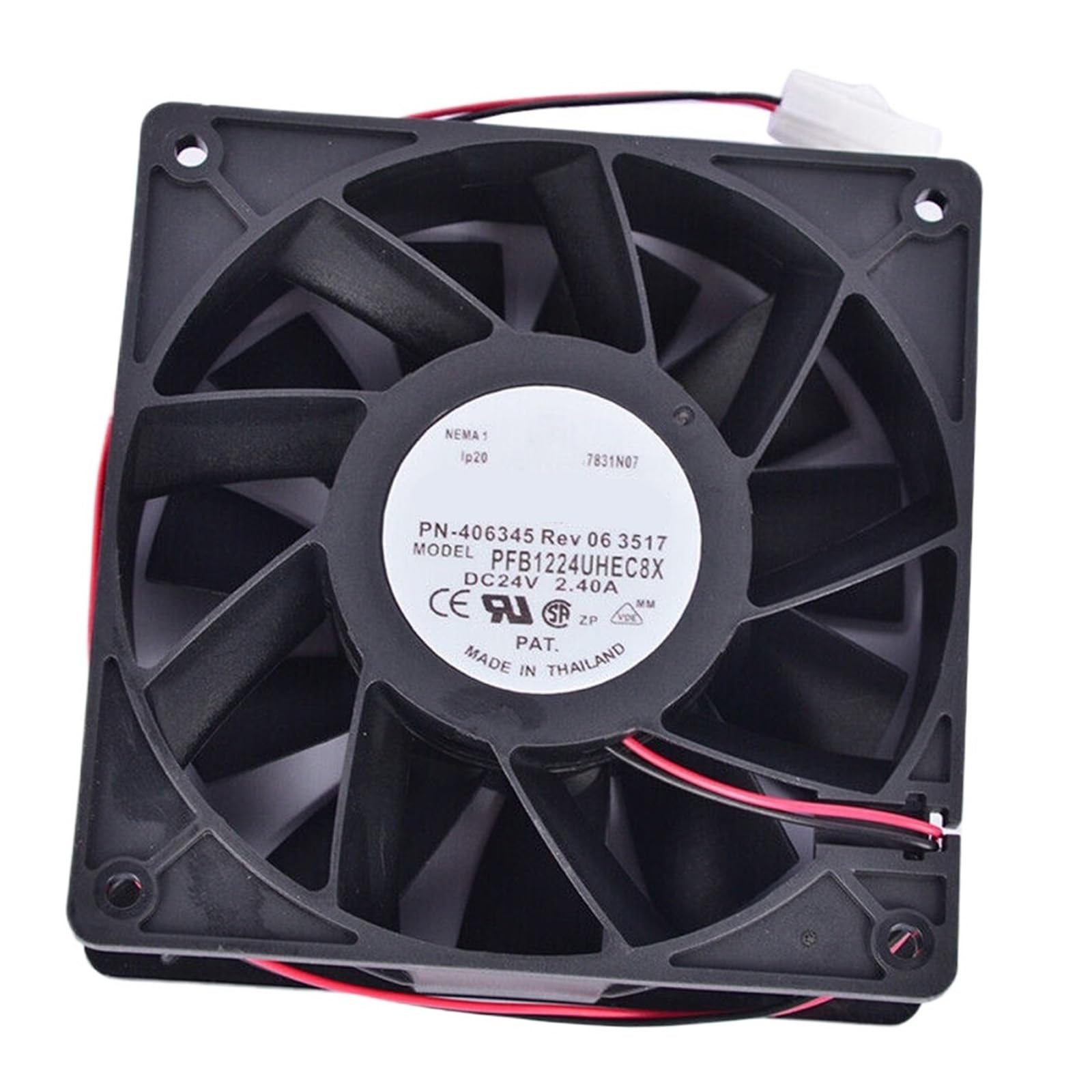 PEQYUACTE 2Pin Inverter Fan PFB1224UHEC8X 24V 2.4A 12038 12CM