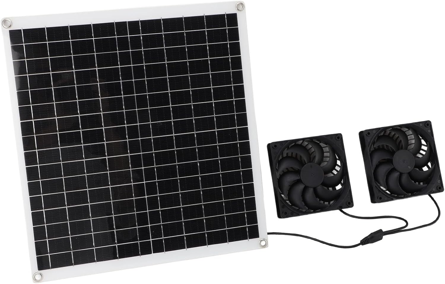 Asixxsix Solar Fan For Chicken Coop, 20W 12V Efficient Monocrystalline Silicon Panel Solar Powered Exhaust Fan, Air Circulation With Dual Exhaust Panel For Greenhouse