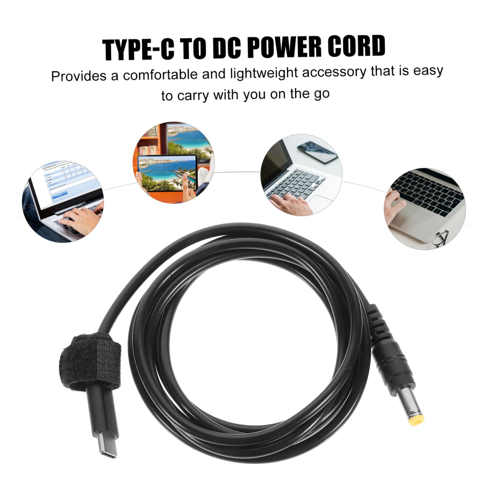 Totority Charging Conversion Cable Type-c to Dc Adapter 5.5x2.5mm Cable Power Extension Cord