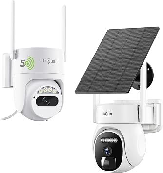 3MP Security Camera Outdoor - 2.4G/5G Wi-Fi, 24/7 Recording Wired Power, 360 Pan-Tilt View 2.4G/5G Security Cameras Wireless Outdoor, 2K Solar Camera for Home Security