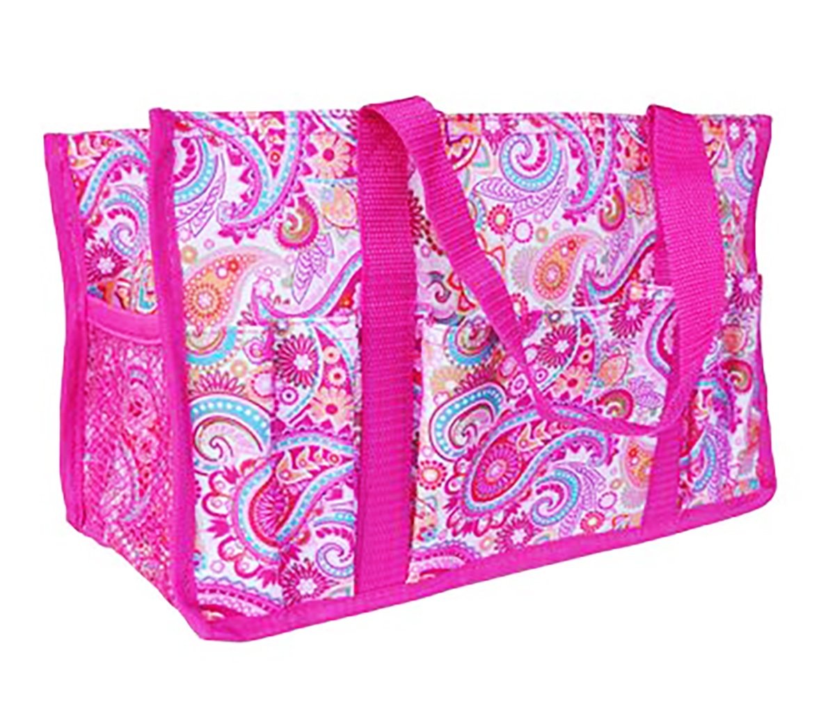 BVGIFTS Utility Organizer mini tote hand bag keep it caddy in Pink Paisley