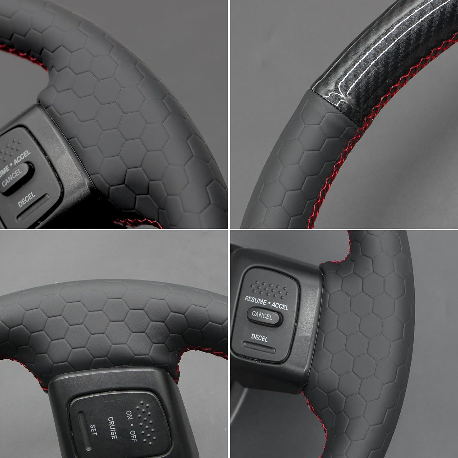 MEWANT Steering Wheel Cover for Dodge Ram 1500 2500 3500 2004-2008 Carbon Fiber&Microfiber Leather Steering Wheel Wrap