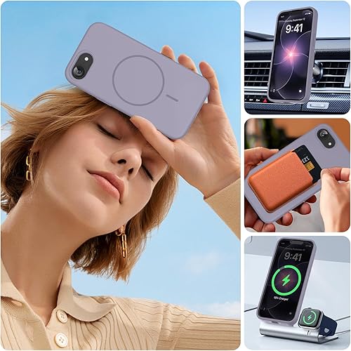 Miniatura 467 de Miracase Funda diseñada para iPhone 13 Pro Max con protector de pantalla, [forro de microfibra suave antiarañazos], funda protectora de silicona