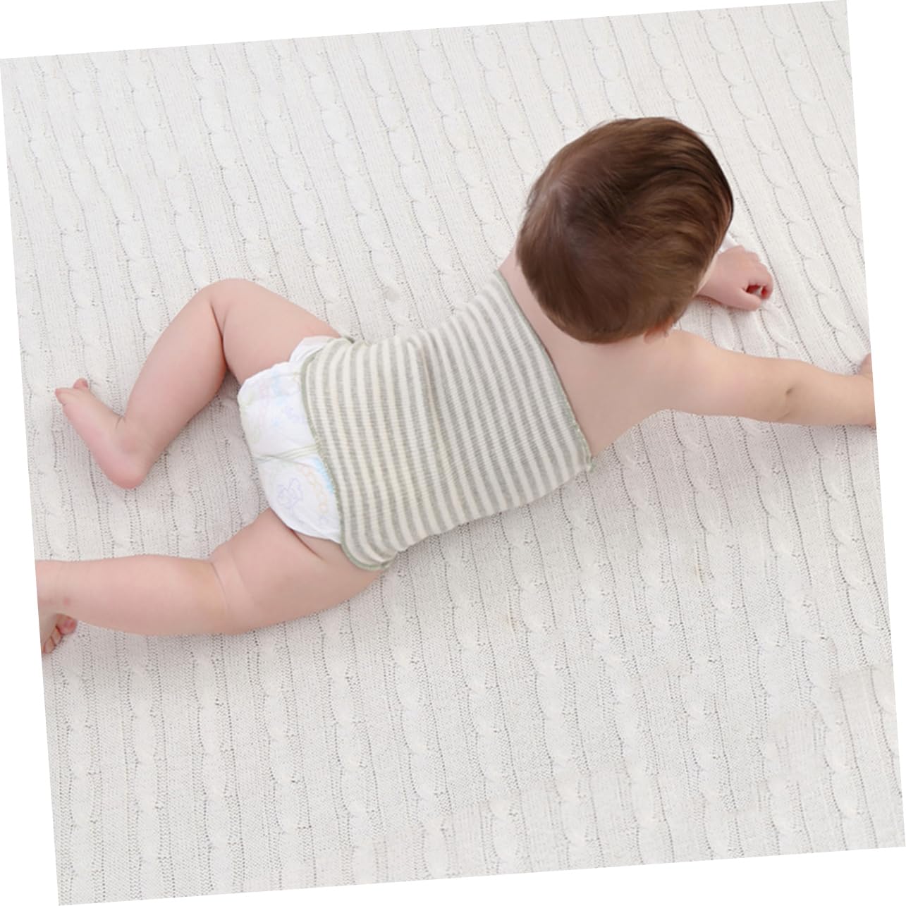 ERINGOGO Lot de 3 Bandeaux Ombilicaux en Coton, 34cm, 1 Couche, Doux et Confortables, Soin du Cordon pour -né et Nourrisson Couleur Aléatoire