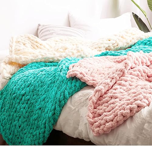 Miniatura 10 de Paquete de 6 hilos de felpilla gruesos para manta, color beige, súper voluminoso, suave, grueso, esponjoso, gigante, lavable, hilo grande de