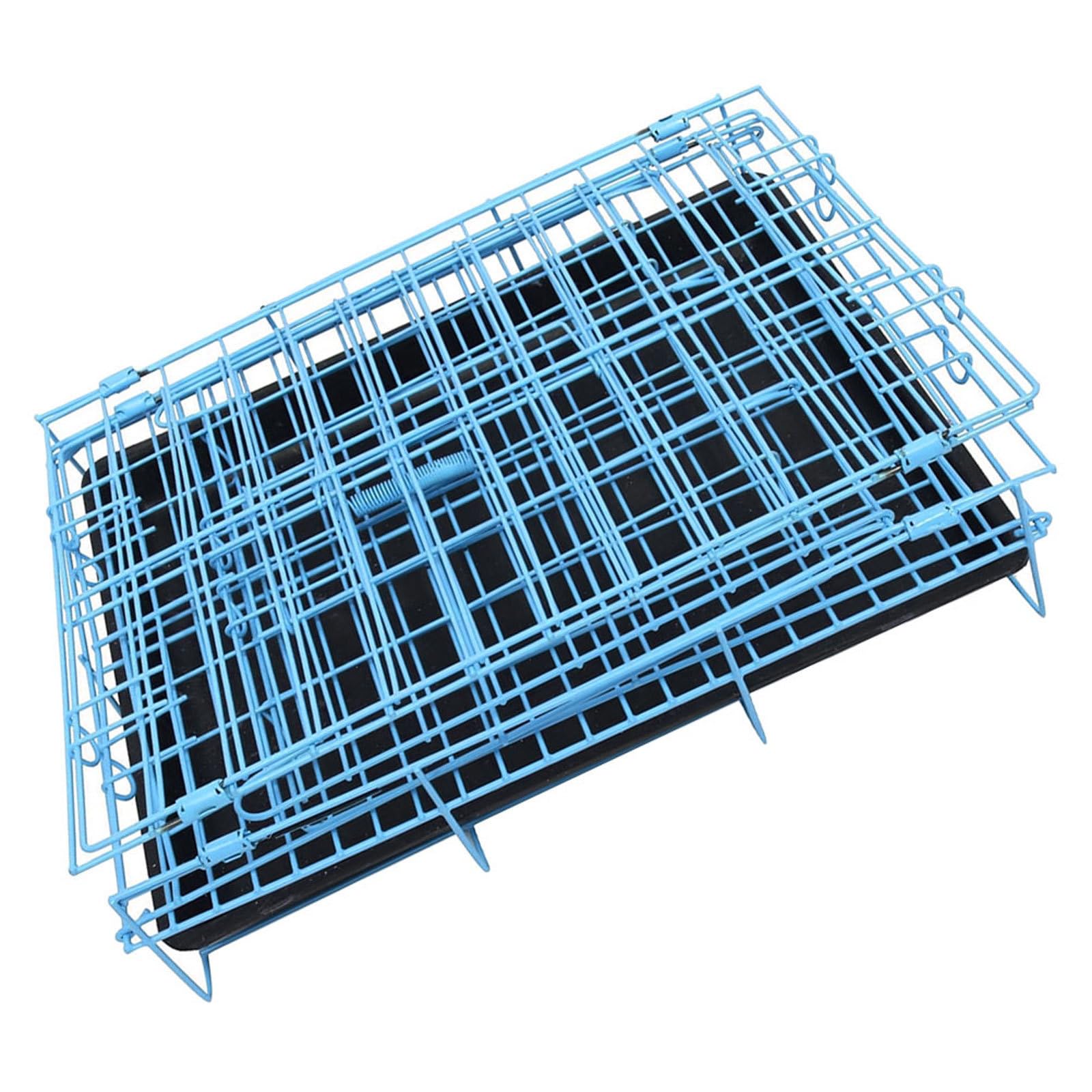 Cage pour chat intérieur en fer spacieuse grand habitat portable bleu