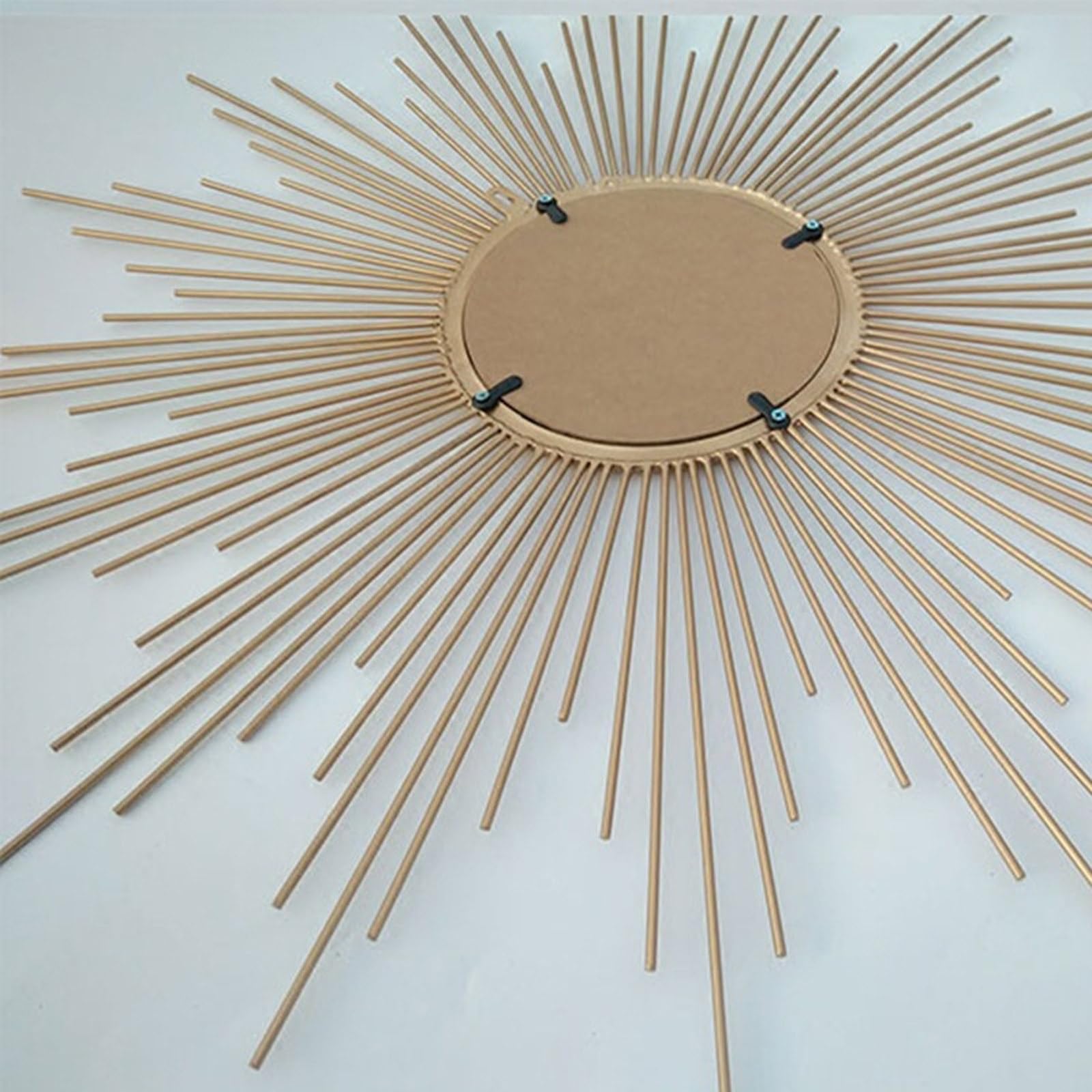 Goldener Dekorativer Spiegel Mit Sonnenstrahlen, 31,5 Zoll Durchmesser, Moderner Spiegel Aus Der Mitte des Jahrhunderts, Dekorative Metallspiegel Mit Sonnenstrahlen Als Wanddekoration