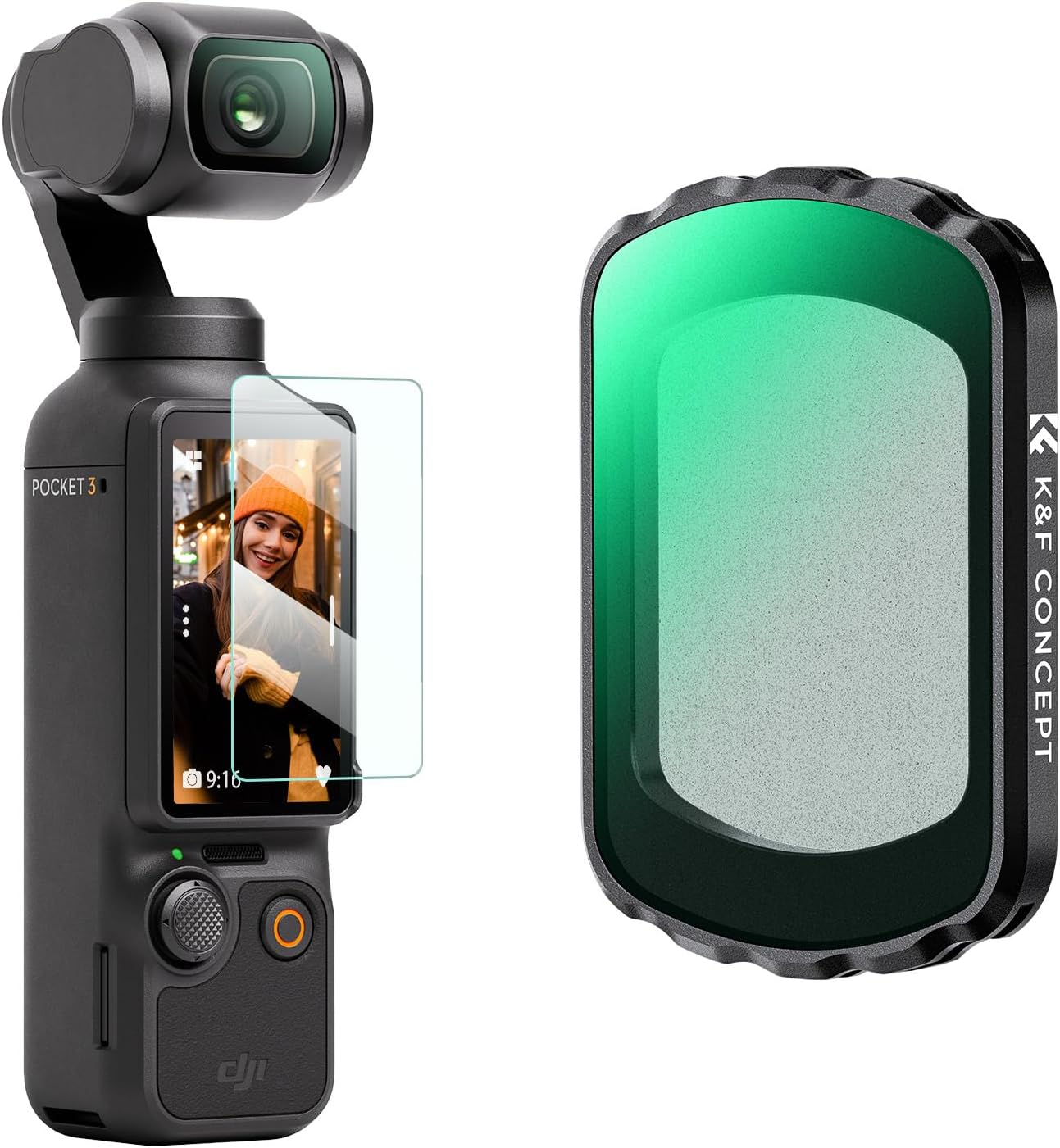 K&F Concept Magnetic Black Diffusion 1/2 Filter for DJI Osmo Pocket 3 Mist Creative Filter Beauty Soft Filters for Pocket 3 Creator Combo Camera