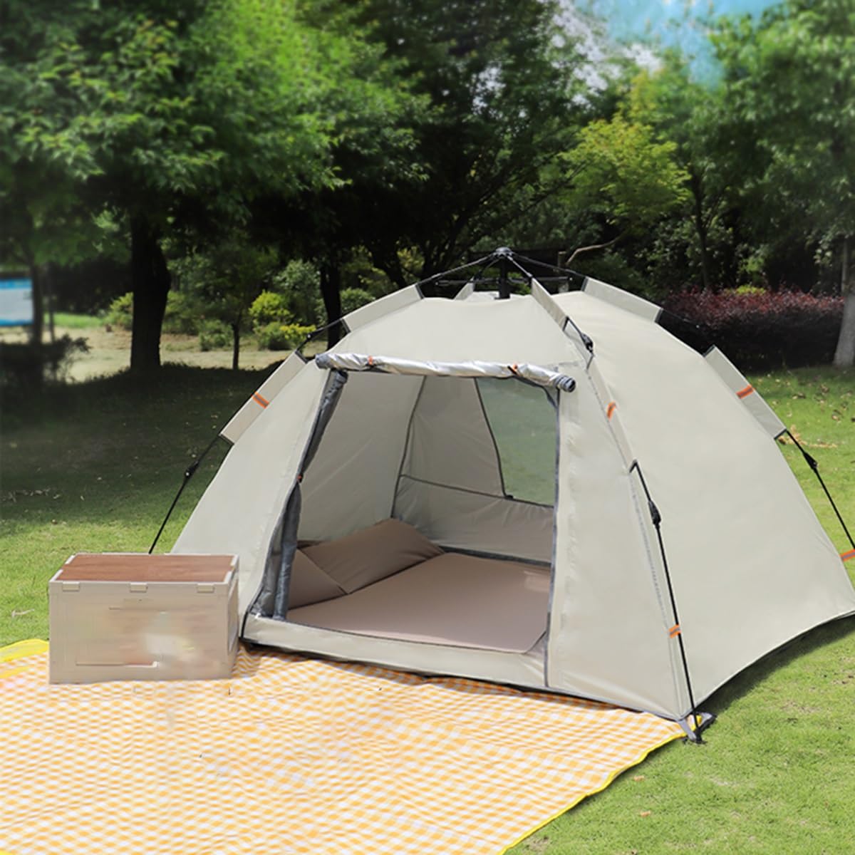 2/3 Osobowy Namiot Plecakowy Wodoodporny Lekki Namiot Kempingowy Do Biwakowania Na Zewnątrz Namiot Plażowy Z Baldachimem, Namiot Turystyczny (Color : /Beige, Size : 2-3 person)