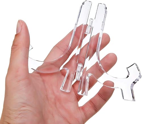 Miniatura 3 de HESTYA 8 soportes para platos de caballetes acrílicos transparentes de 4.5 pulgadas para mostrar imágenes u otros artículos para decoración de