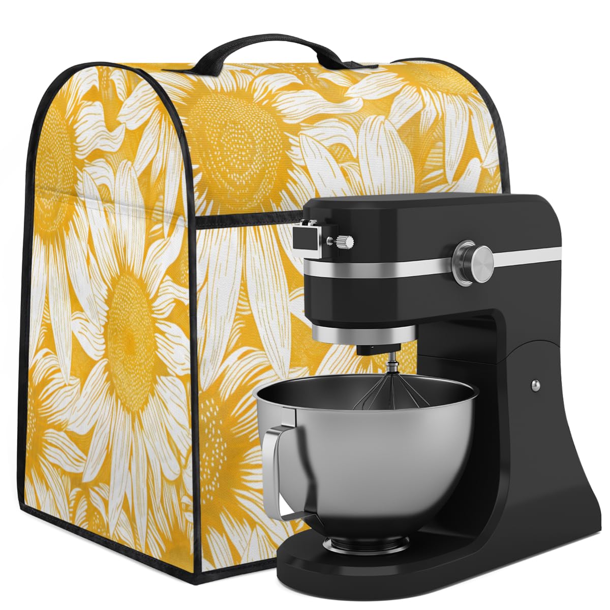 Coffee Maker Cover Sunflower Kitchen Appliance Covers Small Appliance Covers Blender Cover Juicer Cover Dust Covers for Kitchen Appliances with Top Handle and Pockets,Washable,B376