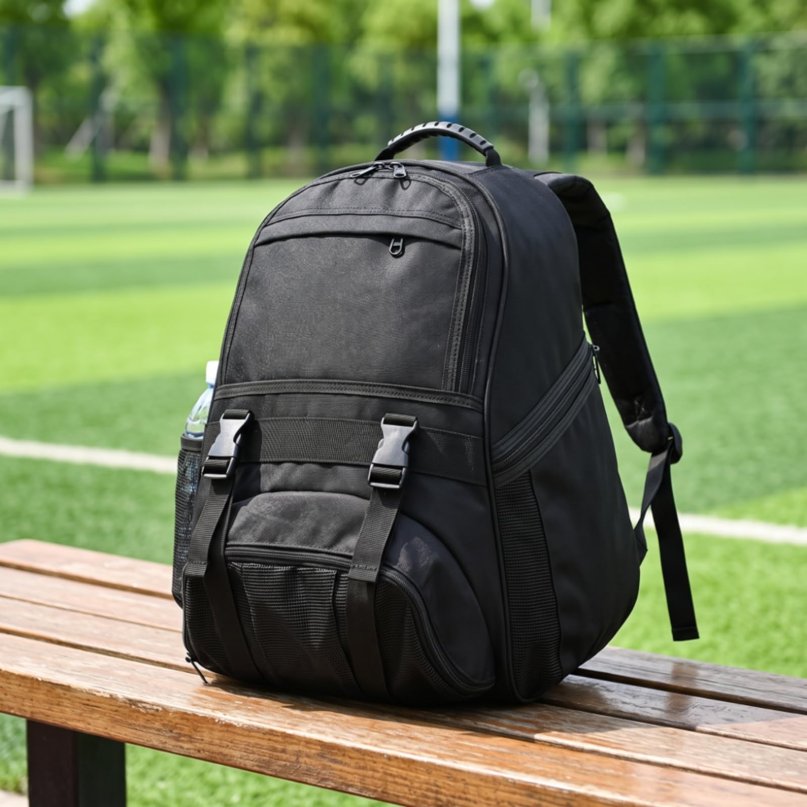Zaino Sportivo Borsa Porta Attrezzatura Borsone Zainetto Scomparto Strutturato Capacità 20-35 L Cinghie con Fibbia Regolabile Spallacci Imbottiti, Array, Rosso