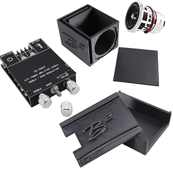 B2 Audio RC2 2" RC Car Subwoofer w/ 2ch Bluetooth Chip Amp & Single Vented Box Black