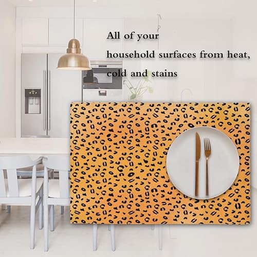 Miniatura 7 de Juego de 4 manteles individuales con textura de animal divertido, lavables, impermeables, para fiestas, hogar, comedor, decoración de mesa de 18 x