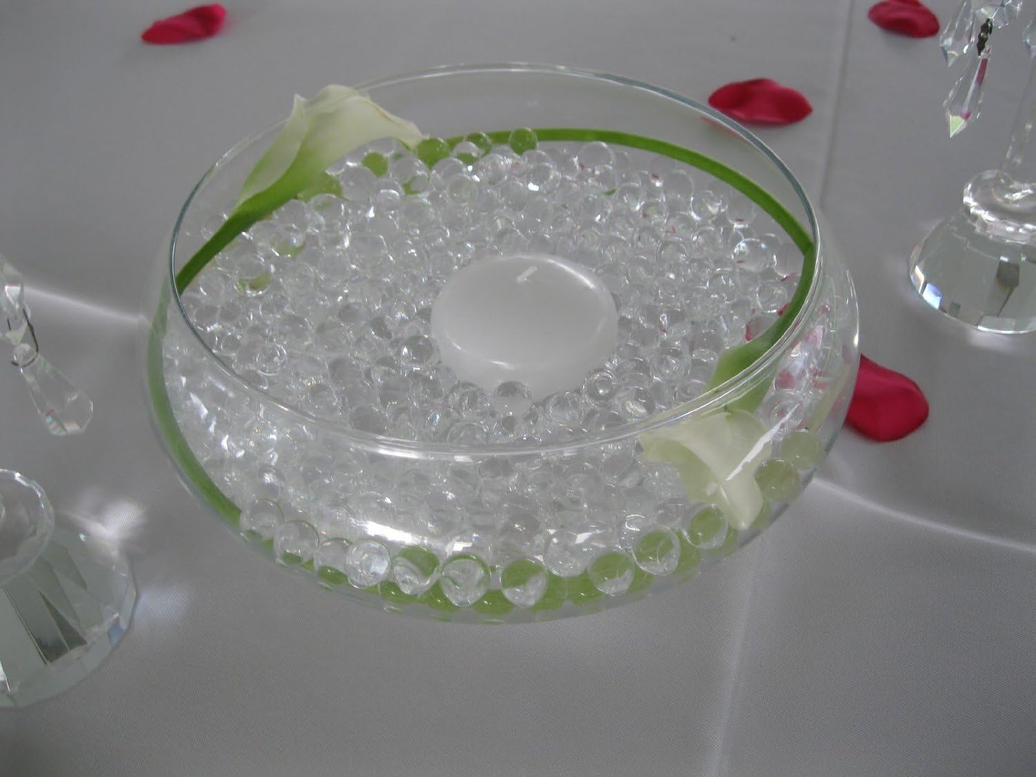 Vase Filler water beads (Clear & XXL Clear), water absorbing & expanding decorations Store & release to reduce watering for lucky bamboo plants & flowers