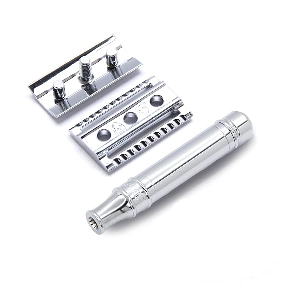 Edwin Jagger DES89BL Chrome Short DE Safety Razor (Closed Comb)