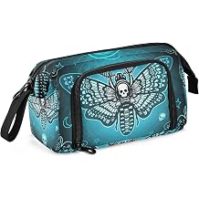 Large Pencil Case for Girls Boys Skull Butterfly Pencil Bag for Secondary School Supplies Office Stationery Organised Pencil Pouch for Kids Teen Student Women
