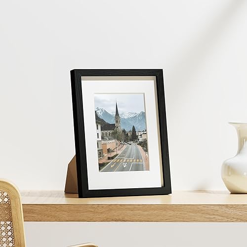 Vista 880 de Vittanly - Juego de 9 portarretratos, plexiglás resistente a rupturas, exhibe fotos de 12 x 12 pulgadas o, con paspartú, de 8 x 8 pulgadas, marcos