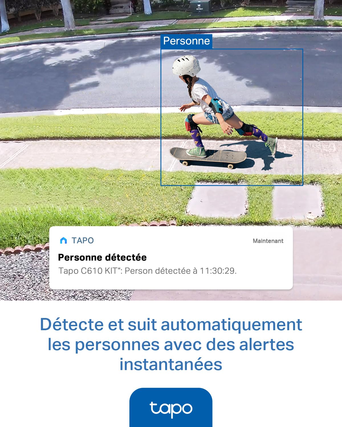 Tapo C610 Kit 2K 3MP Caméra WiFi Extérieur sans Fil Panneau Solaire 360° PTZ Surveillance Batterie 6700mAh Détection Humaine Vision Nocturne Couleurs Suivi AI IP65