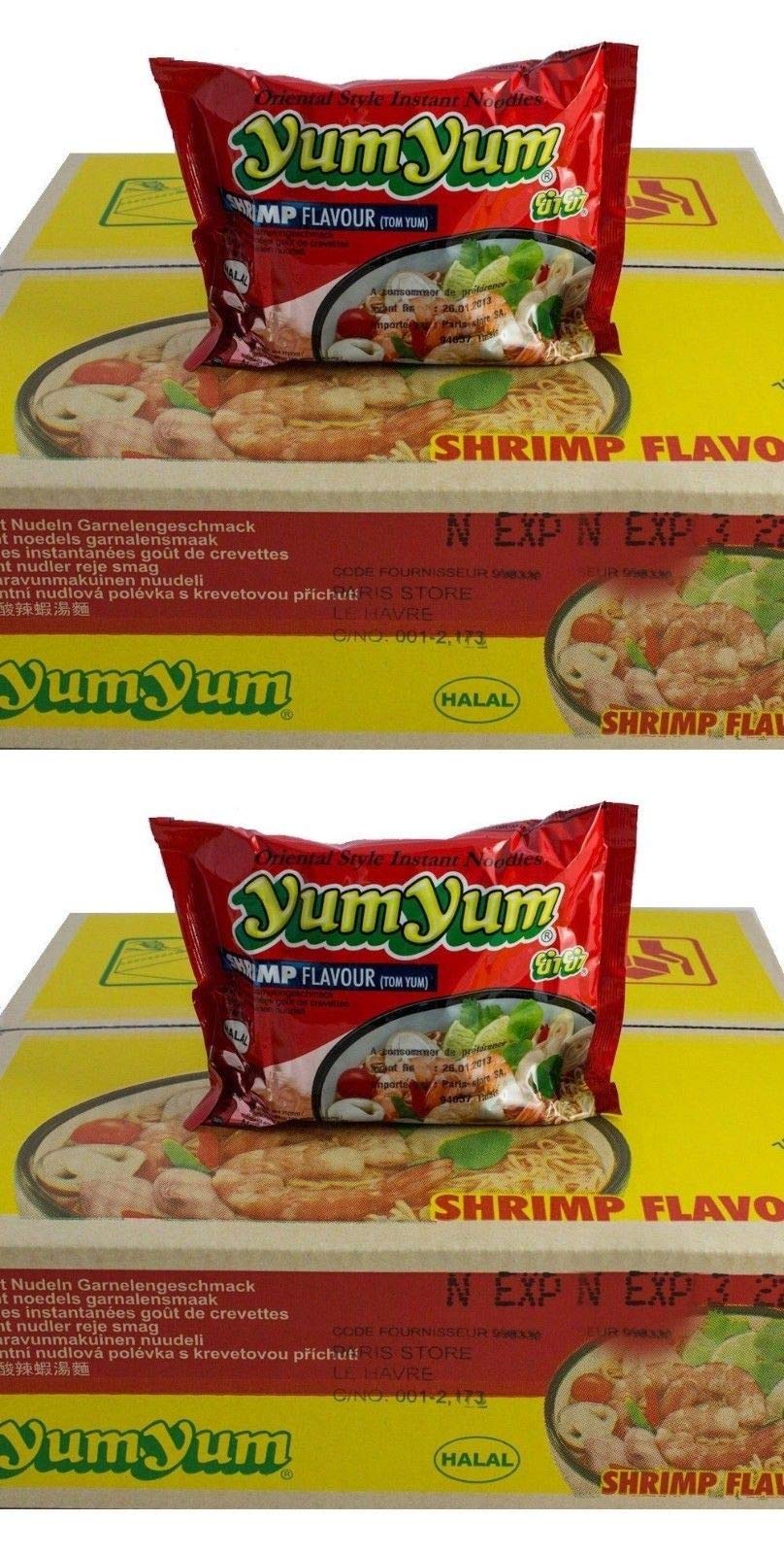 Pamai Pai® Doppelpack: 2 Kartons YumYum Shrimp Instant Nudelsuppen 60 x 60g Yum Yum Garnele