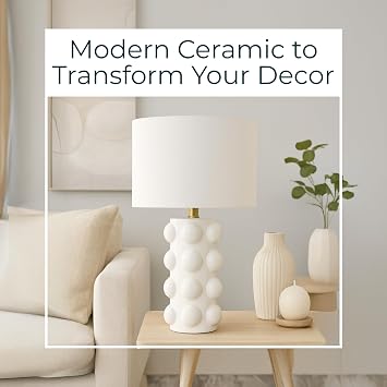 Sagebrook Home Ceramic 22 Bubble Table Lamp, White