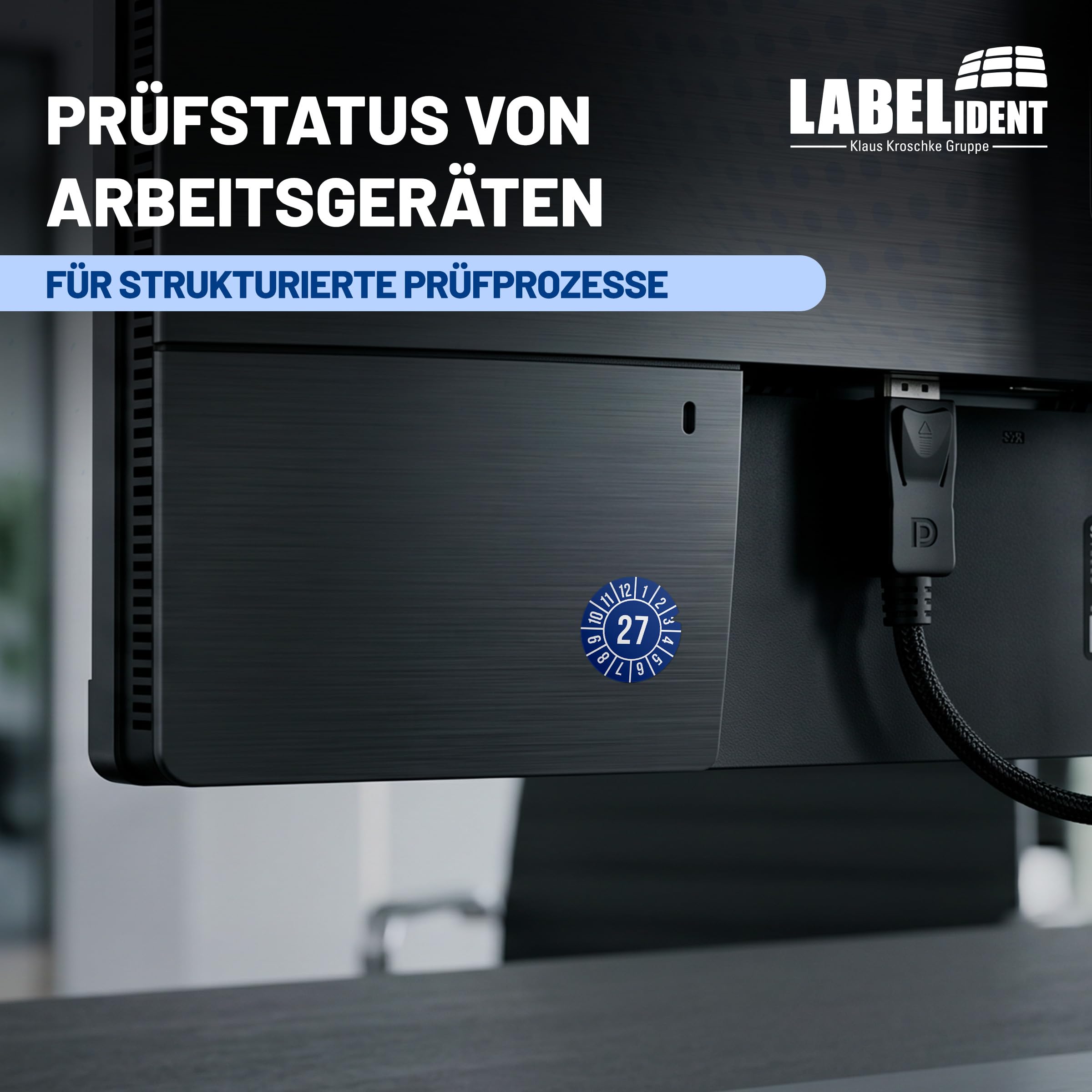 Labelident Prüfplaketten - Ø 30 mm - 1.000 auf Rolle, Jahresplakette 2027, selbstklebend