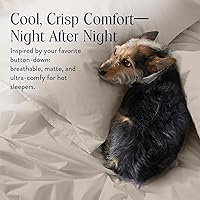 Vista 33 de Brooklinen Funda de edredón de percal de lujo, 100% algodón, fresca, nítida, lazos de esquina extralargos, cierre de botones, suave y transpirable