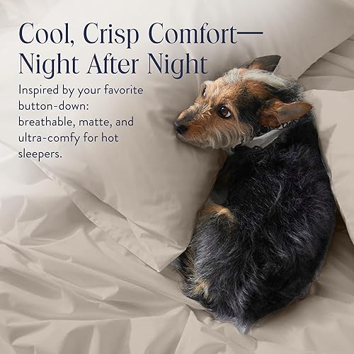 Miniatura 33 de Brooklinen Funda de edredón de percal de lujo, 100% algodón, fresca, nítida, lazos de esquina extralargos, cierre de botones, suave y transpirable