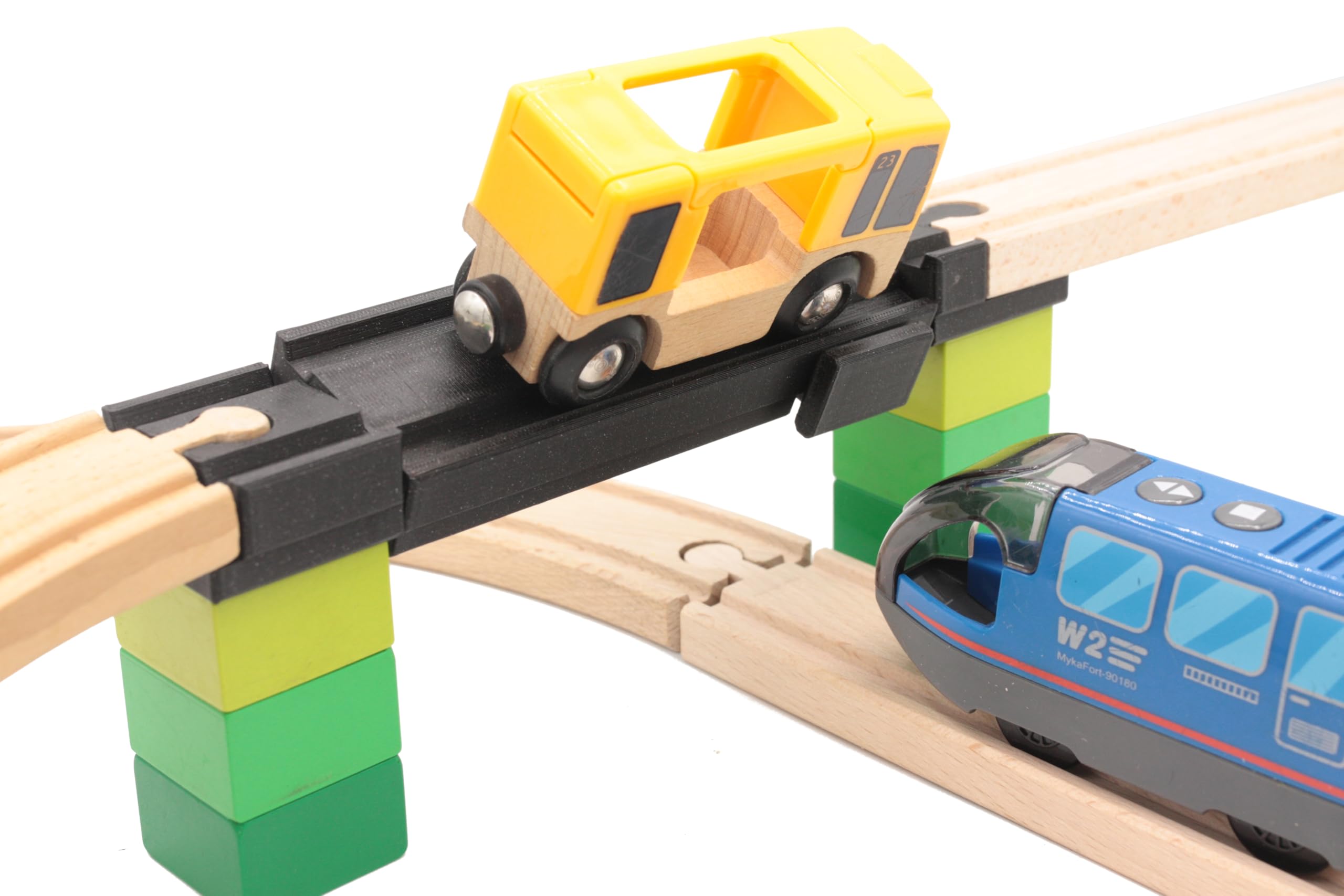 Locorico - Accident Bridge for Wooden Train Brio Lillabo Hape Compatible, Black, 4 cm x 4 cm x 1.8 cm - Image 4
