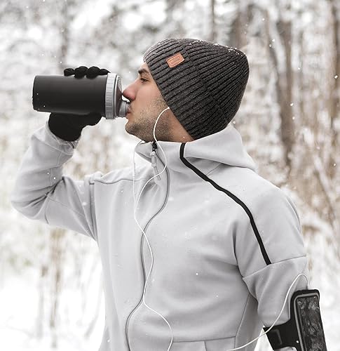 Miniatura 5 de Wmcaps Gorros cálidos para hombres y mujeres, gorro con forro polar cálido para invierno, unisex, a la moda, gorro de punto con puños